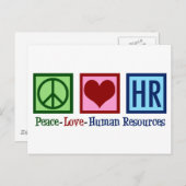 Human Resources Peace Love HR Briefkaart (Voorkant / Achterkant)