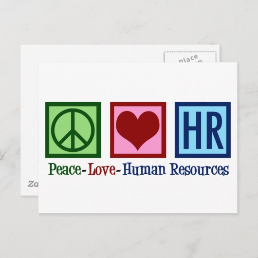 Human Resources Peace Love HR Briefkaart (Voorkant / Achterkant)