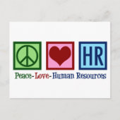 Human Resources Peace Love HR Briefkaart (Voorkant)