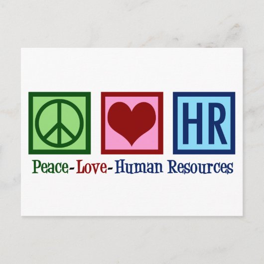 Human Resources Peace Love HR Briefkaart (Voorkant)