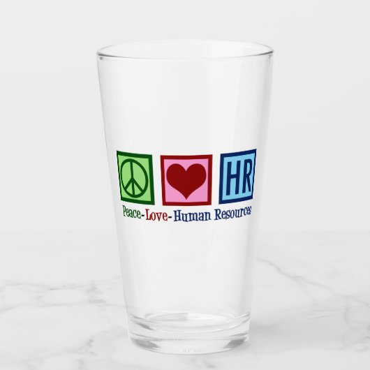 Human Resources Peace Love HR Glas (Voorkant)