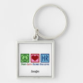 Human Resources Peace Love HR Kantoor Rep Custom Sleutelhanger (Voorkant)