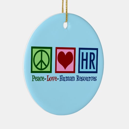 Human Resources Peace Love HR Keramisch Ornament (Rechts)