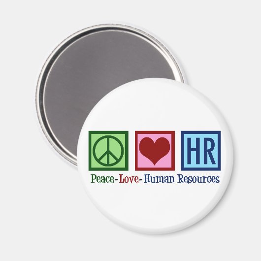Human Resources Peace Love HR Magneet (Voorkant / Achterkant)