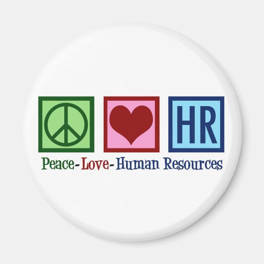 Human Resources Peace Love HR Magneet (Voorkant)