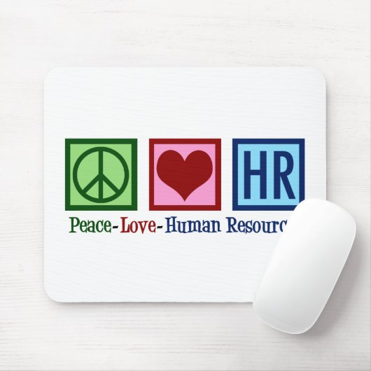 Human Resources Peace Love HR Muismat (Met muis)