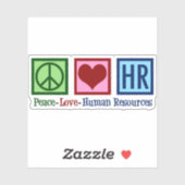Human Resources Peace Love HR Sticker (Vel)