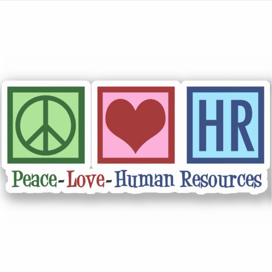 Human Resources Peace Love HR Sticker (Voorkant)