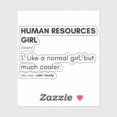 Human Resources Schattigee meisjes Definitie Sticker (Vel)
