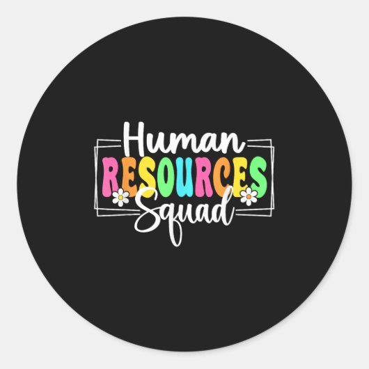 Human Resources Squad Back To School Hr Crew  Ronde Sticker (Voorkant)