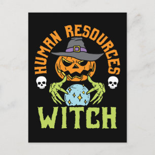 Human Resources witch HR Halloween Briefkaart