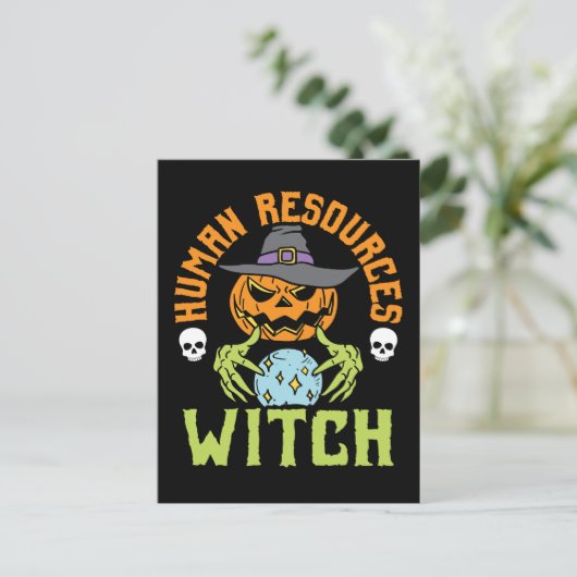 Human Resources witch HR Halloween Briefkaart (Staand voorkant)