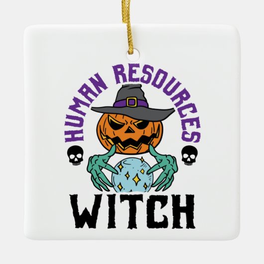 Human Resources witch HR Halloween Keramisch Ornament (Voorkant)