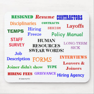 Human Resources zweert woorden HR Manager Pet Peev Muismat