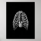 Human Ribcage Anatomy in Black and White Print (Voorkant)