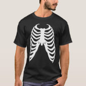 Human Ribs Cage Skeleton Bot Horror Terror T-shirt (Voorkant)