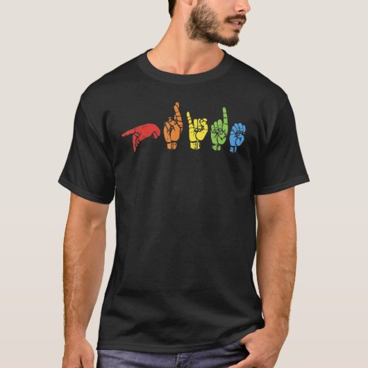 Human Rights Asl Sign Language Hand Talking Lgbt T-shirt (Voorkant)
