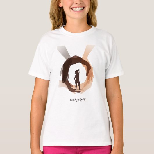 Human Rights for All – Minimal Diversity Circle De T-shirt (Voorkant)