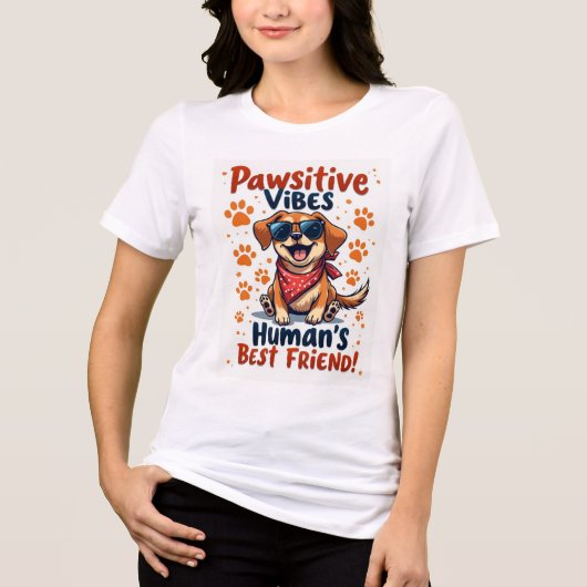 Human’s Best Friend Cute Dog Tri-Blend Shirt (Voorkant)