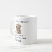 Human Servant Funny Golden Retriever Waterverf Koffiemok (Voorkant links)