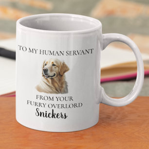 Human Servant Funny Golden Retriever Waterverf Koffiemok