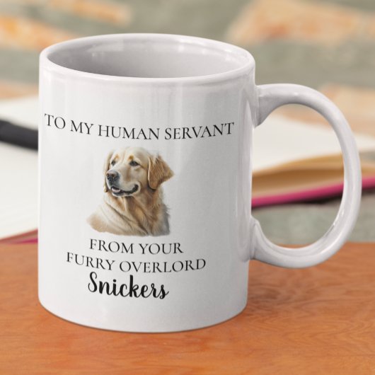 Human Servant Funny Golden Retriever Waterverf Koffiemok