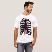 Human Skeleton Ribcage Black met organen T-shirt (Voorkant volledig)
