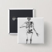 Human Skeleton Vierkante Button 5,1 Cm (Voorkant /achterkant)