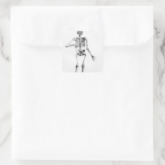 Human Skeleton Vierkante Sticker (Tas)