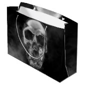 Human Skull Black Smoke Grunge Groot Cadeauzakje (Achterkant Gekanteld)