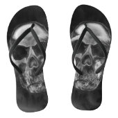 Human Skull Black Smoke Grunge Teenslippers (Voetbed)