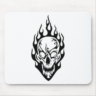 Human Skull on Fire Muismat