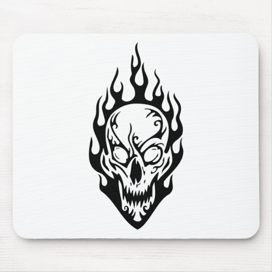 Human Skull on Fire Muismat (Voorkant)