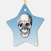 Human Skull White Face Keramisch Ornament (Links)