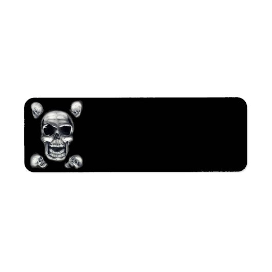 Human Skulls Black Return Address Labels (Voorkant)