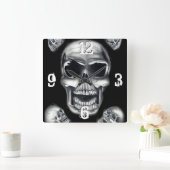 Human Skulls Black Wall klok (Huis)