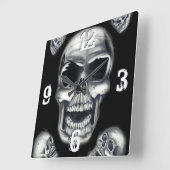 Human Skulls Black Wall klok (Hoek)