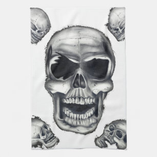 Human Skulls White Kitchen Towels Theedoek