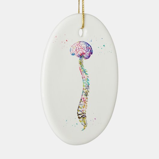 Human Spin with Brain Keramisch Ornament (Rechts)