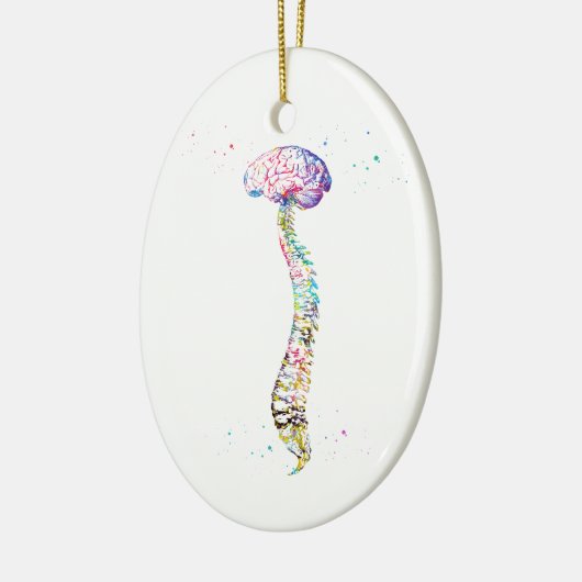 Human Spin with Brain Keramisch Ornament (Links)