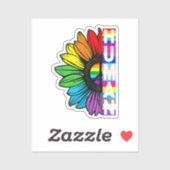 Human Sunflower Rainbow LGBT Flag Gay Pride Proud Sticker (Vel)
