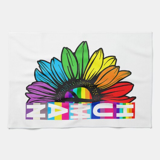 Human Sunflower Rainbow LGBT Flag Gay Pride Proud Theedoek (Horizontaal)