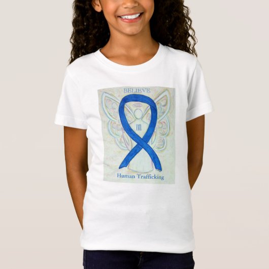 Human Trafficking Awareness Ribbon Angel Shirt (Voorkant)