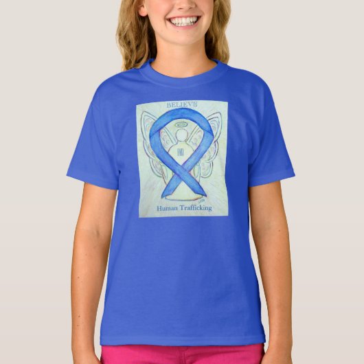 Human Trafficking Awareness Ribbon Angel Shirt (Voorkant)