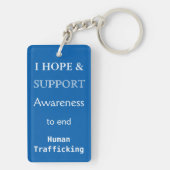 Human Trafficking Awareness Ribbon Angel Sleutelha Sleutelhanger (achterkant)