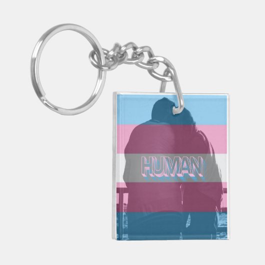 Human Trans Pride Sleutelhanger (Voorkant Links)