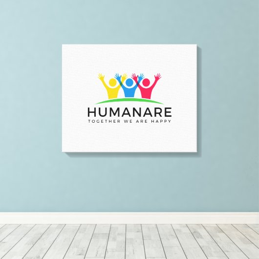Humanare Samen zijn we gelukkig Canvas Afdruk (Insitu (Houten vloer))