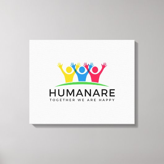 Humanare Samen zijn we gelukkig Canvas Afdruk (Voorkant)