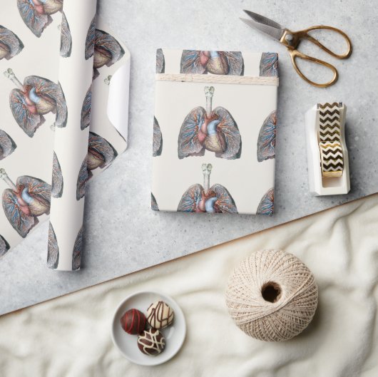 humane anatomie longen hartorganen bloed cadeaupapier (Crafts)