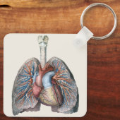  humane anatomie longen hartorganen bloed sleutelhanger (Achterkant)